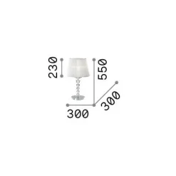 Ideal-Lux - Lampada da tavolo PEGASO TL1 BIG , 30 x 30 x h55 cm,<Dmora Best