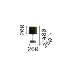 Ideal-Lux - Lampada da tavolo NORDIK TL1, 26 x 26 x h48 cm,<Dmora Hot