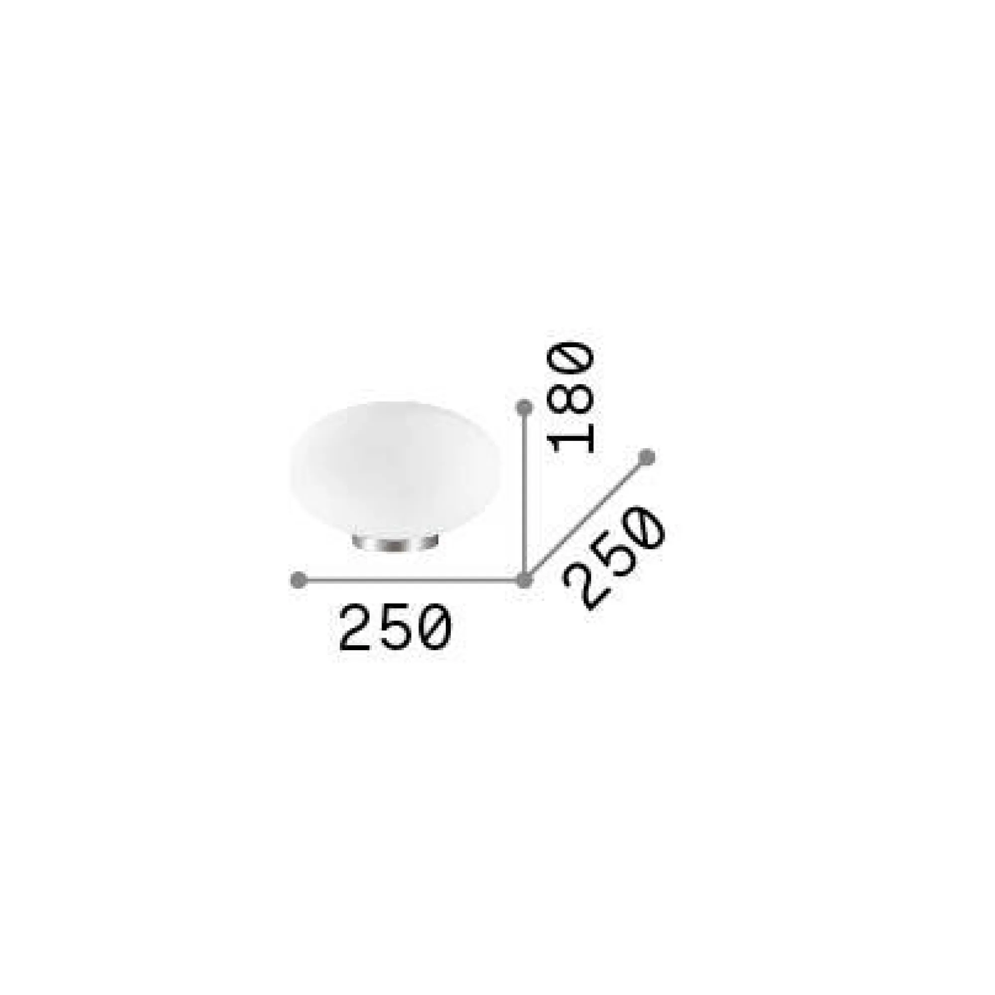 Ideal-Lux - Lampada da tavolo CANDY TL1 D25, 25 x 25 x h18 cm,<Dmora Shop