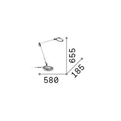 Ideal-Lux - Lampada da tavolo FUTURA TL ALLUMINIO, 58 x 19 x h66 cm,<Dmora Discount