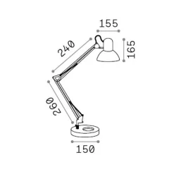 Ideal-Lux - Lampada da tavolo KELLY TL1 , 15 x 31 x h50 cm,<Dmora Flash Sale