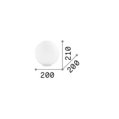 Ideal-Lux - Lampada da tavolo MAPA TL1 D20, 20 x 20 x h21 cm,<Dmora New