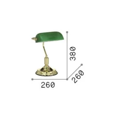 Ideal-Lux - Lampada da tavolo LAWYER TL1 BRUNITO, 26 x 26 x h38 cm,<Dmora Best Sale