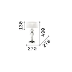 Ideal-Lux - Lampada da tavolo DUCHESSA TL1 SMALL, 27 x 27 x h49 cm,<Dmora Shop