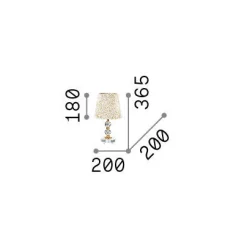 Ideal-Lux - Lampada da tavolo QUEEN TL1 SMALL, 20 x 20 x h37 cm,<Dmora Best Sale