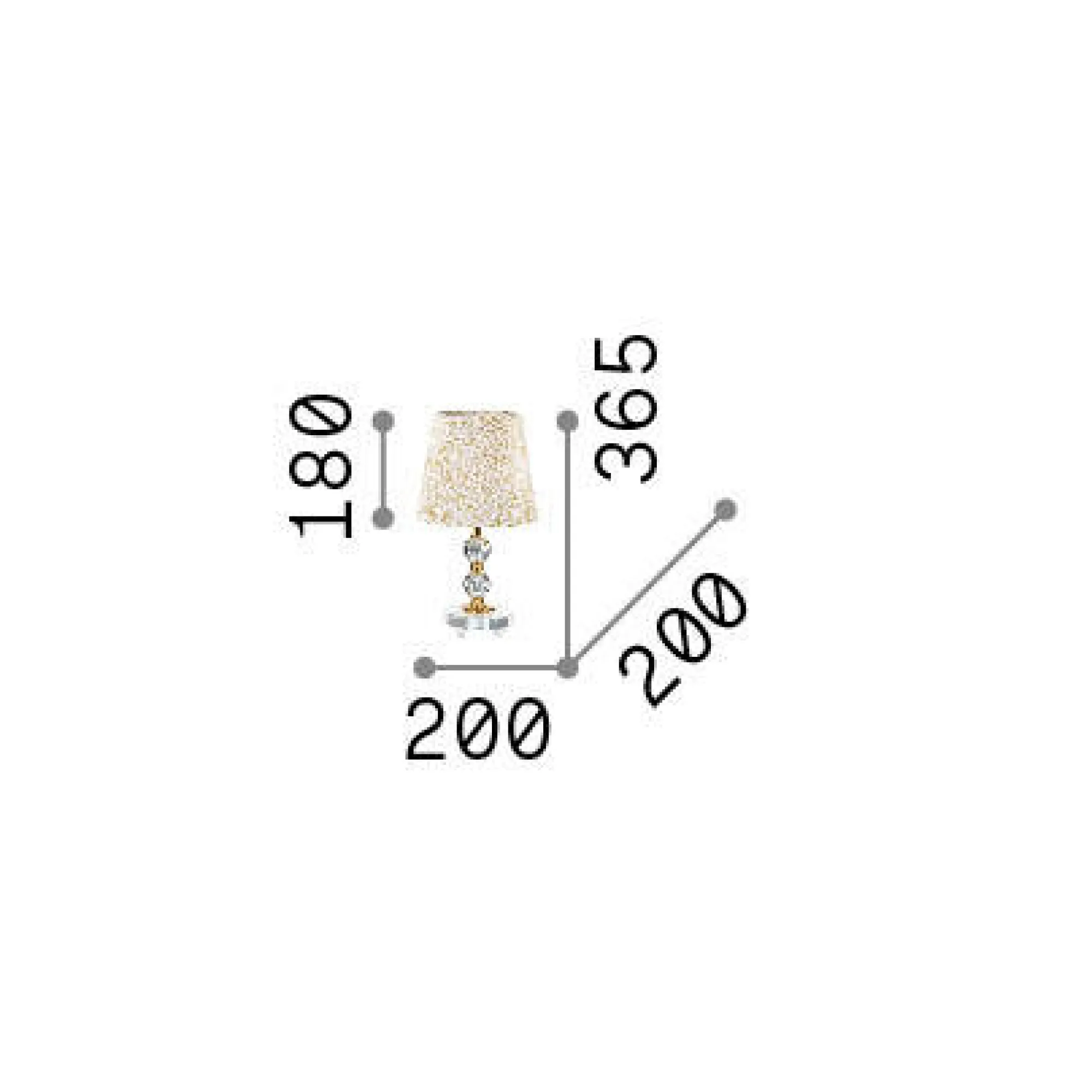 Ideal-Lux - Lampada da tavolo QUEEN TL1 SMALL, 20 x 20 x h37 cm,<Dmora Best Sale