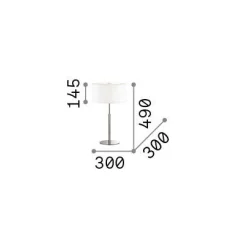 Ideal-Lux - Lampada da tavolo HILTON TL2, 30 x 30 x h49 cm,<Dmora Discount