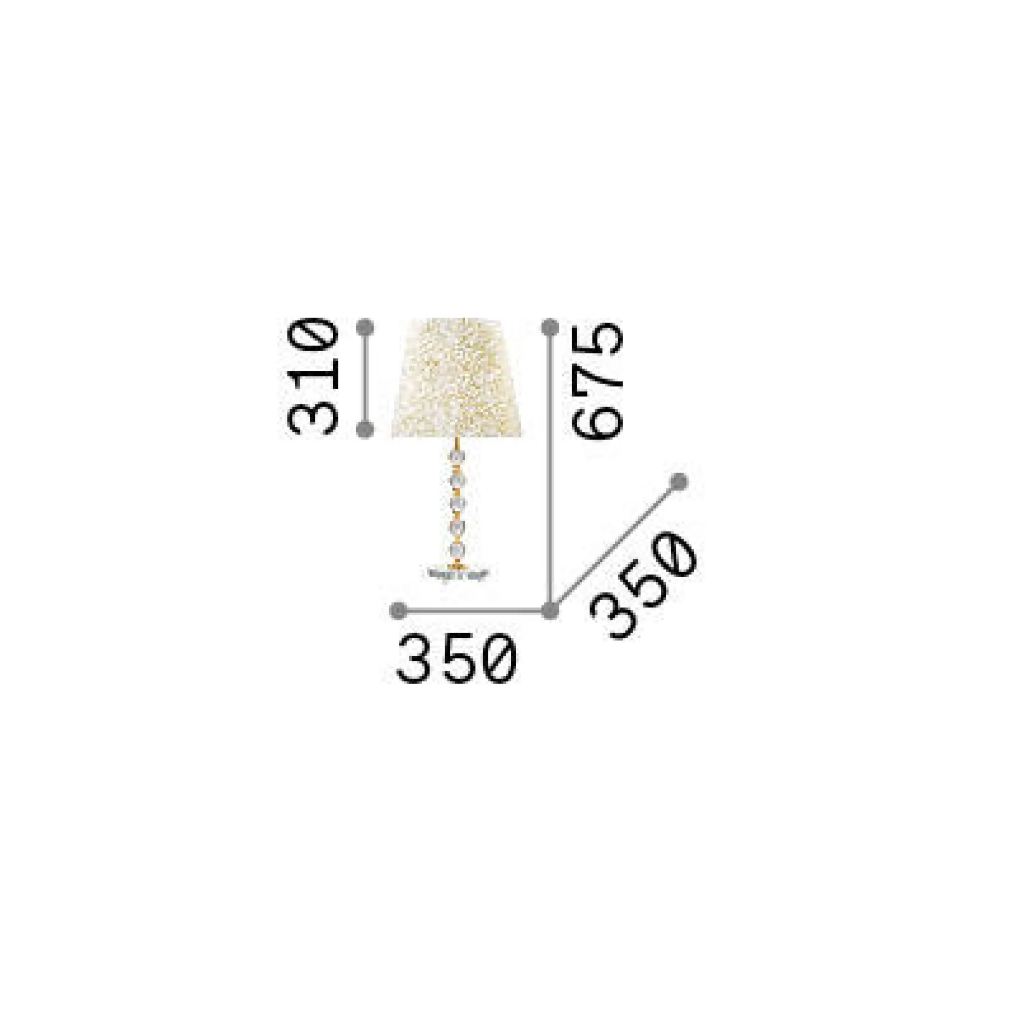 Ideal-Lux - Lampada da tavolo QUEEN TL1 BIG, 35 x 35 x h68 cm,<Dmora Sale