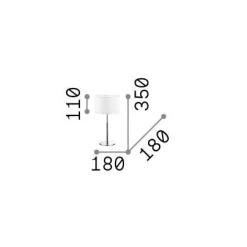 Ideal-Lux - Lampada da tavolo HILTON TL1, 18 x 18 x h35 cm,<Dmora Store
