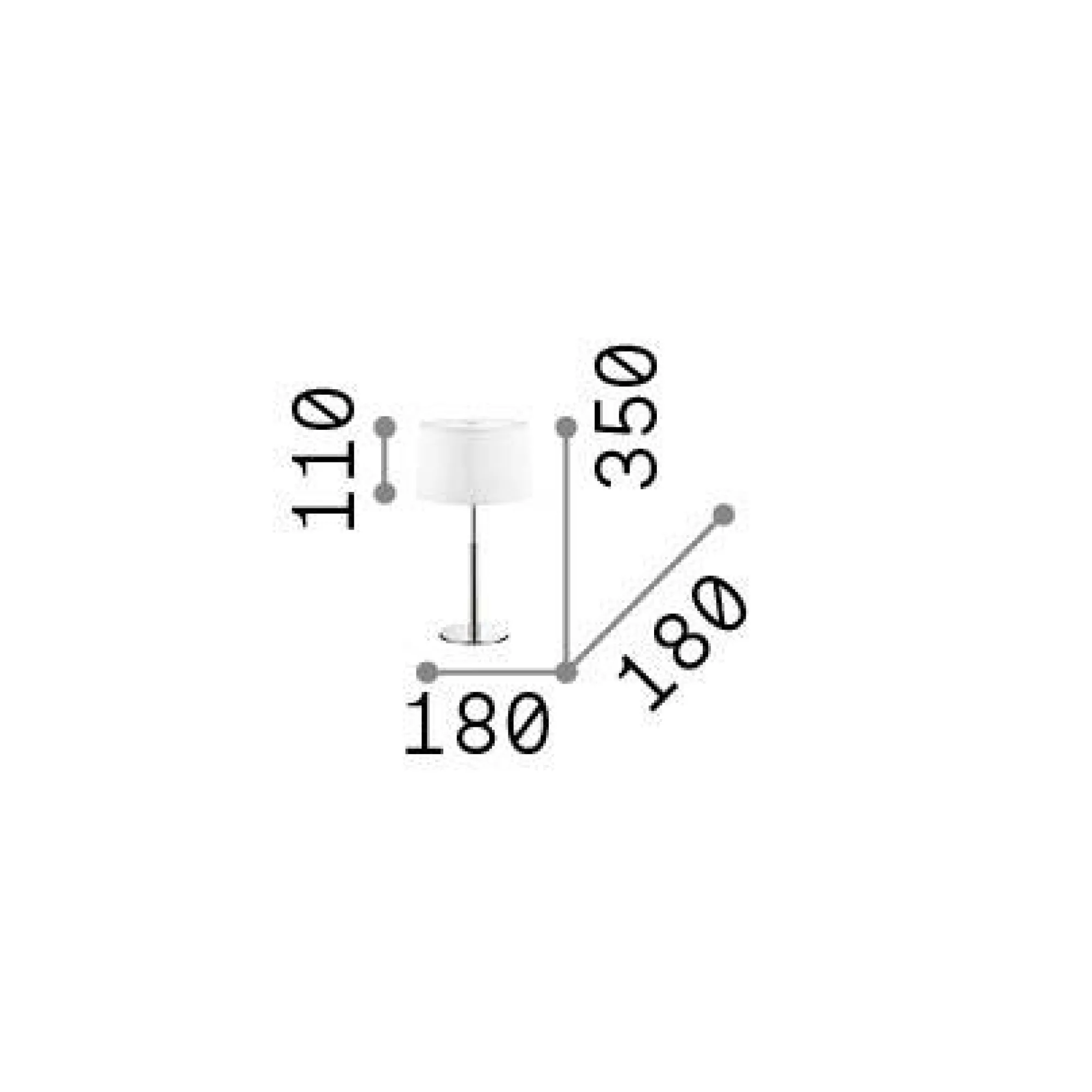 Ideal-Lux - Lampada da tavolo HILTON TL1, 18 x 18 x h35 cm,<Dmora Store
