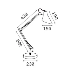 Ideal-Lux - Lampada da tavolo SALLY TL1 TOTAL BLACK, 23 x 36 x h58 cm,<Dmora Cheap