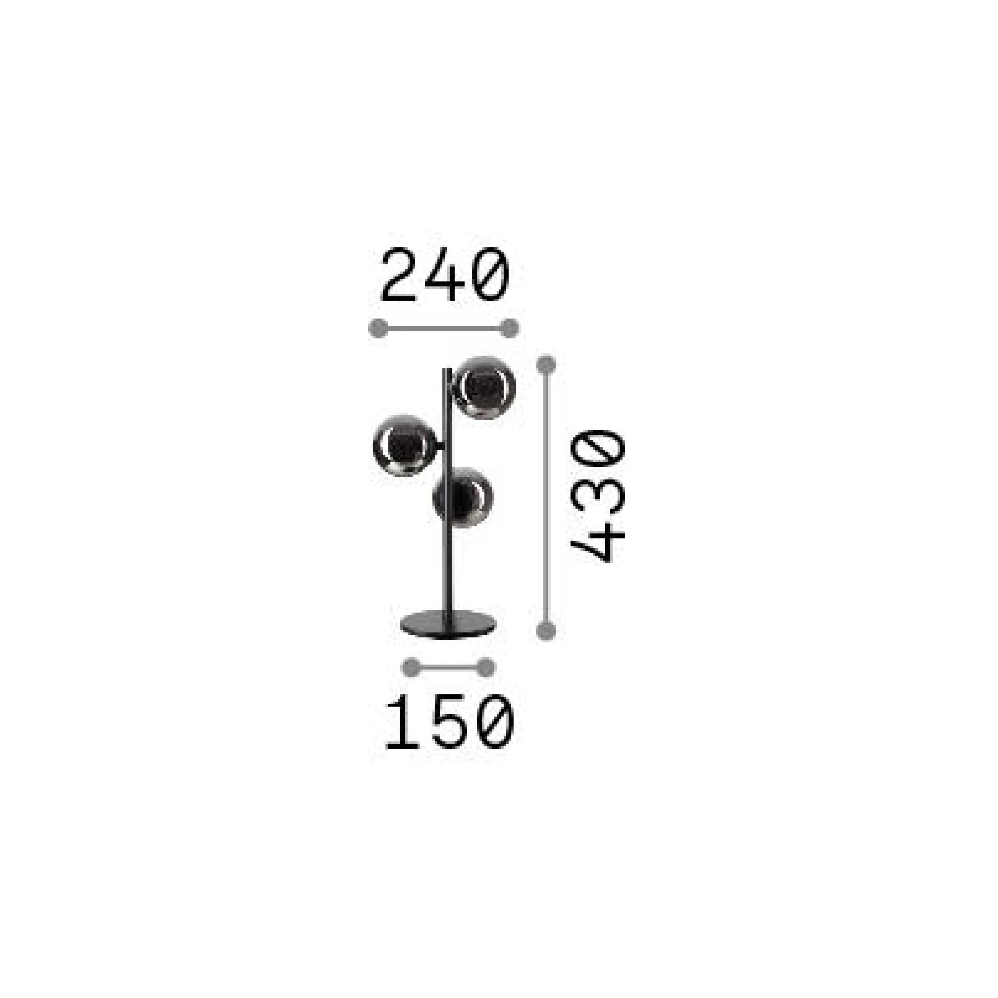 Ideal-Lux - Lampada da tavolo PERLAGE TL3 , 24 x 24 x h43 cm,<Dmora Fashion