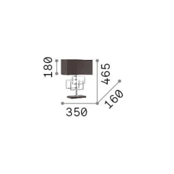 Ideal-Lux - Lampada da tavolo LUXURY TL1, 35 x 16 x h47 cm,<Dmora Hot