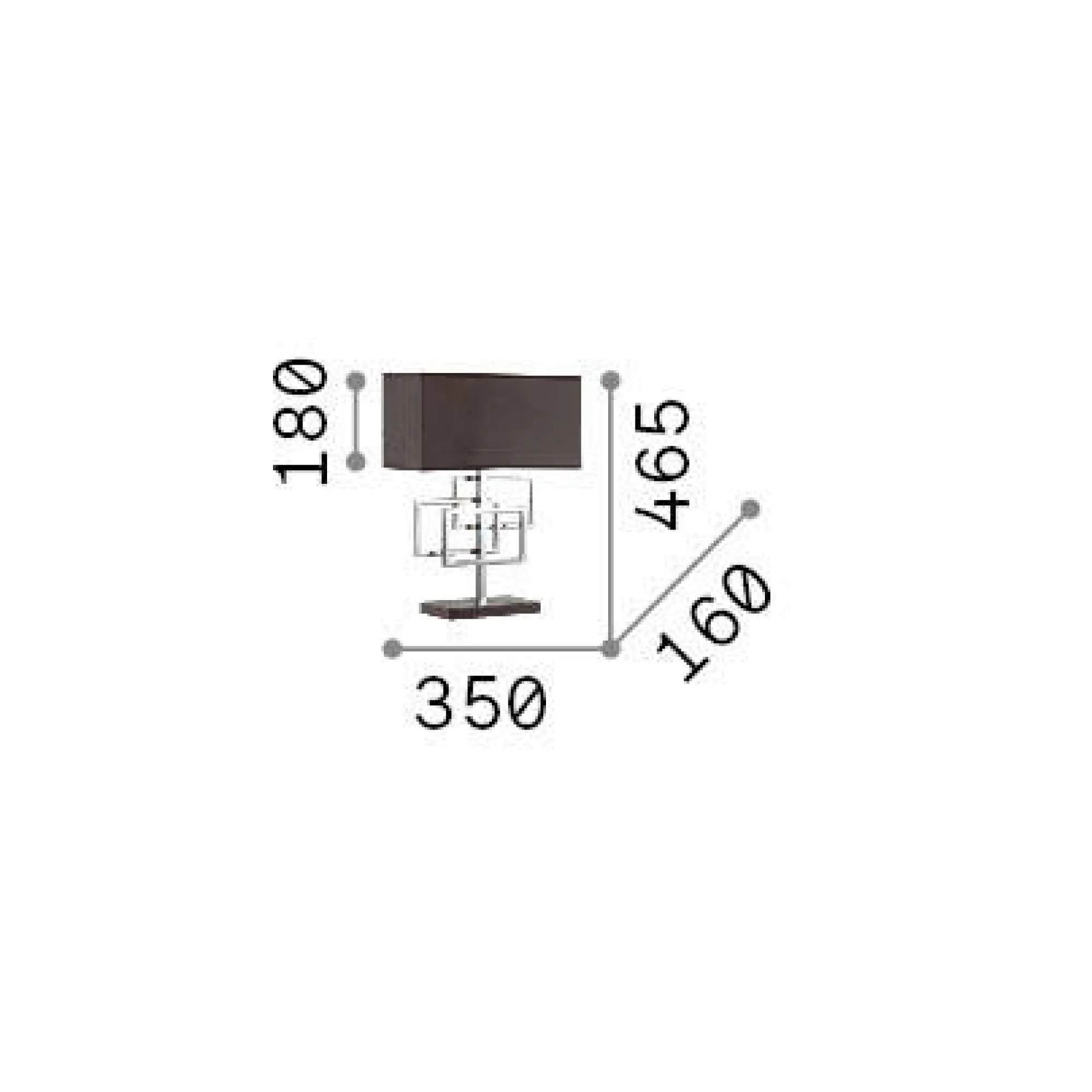 Ideal-Lux - Lampada da tavolo LUXURY TL1, 35 x 16 x h47 cm,<Dmora Hot