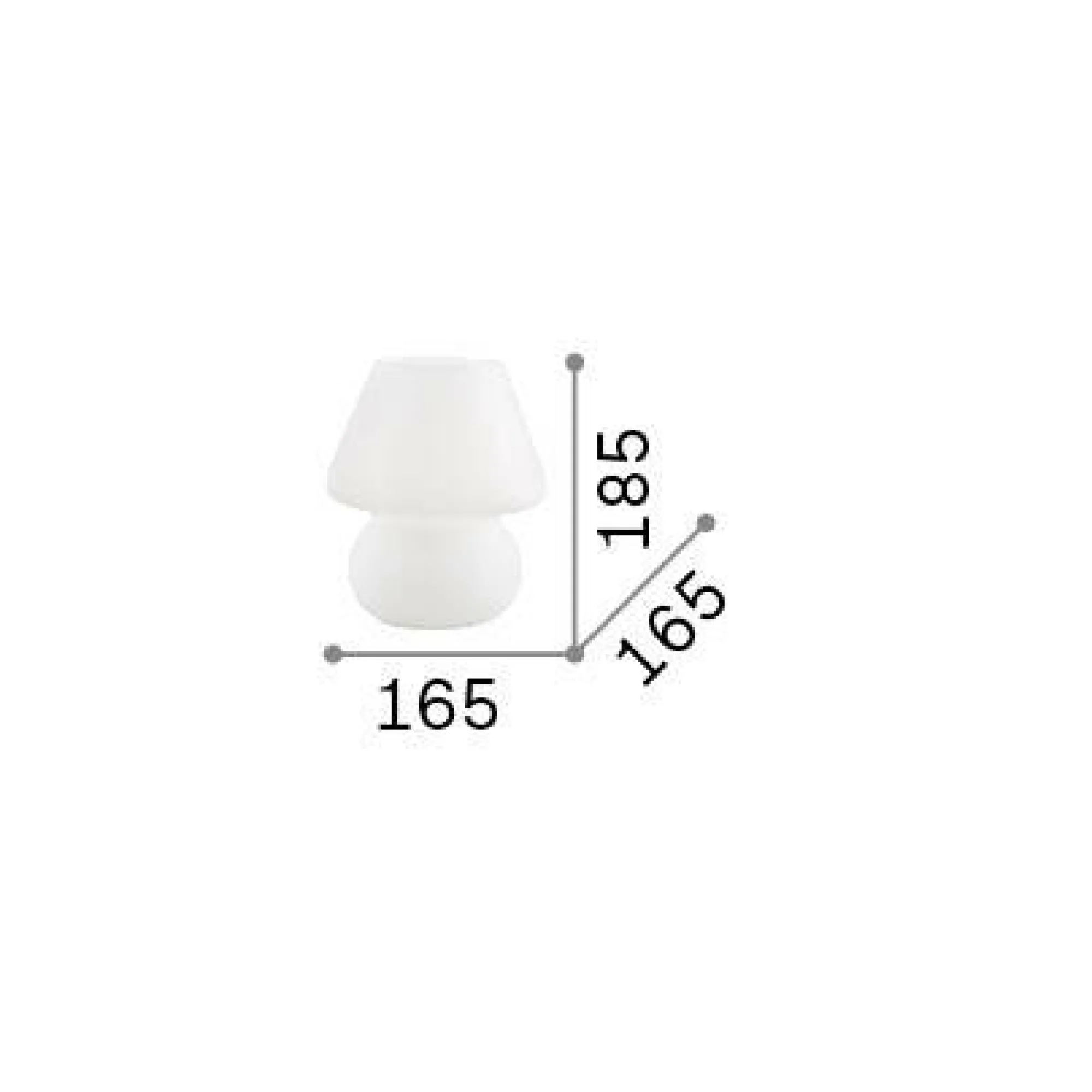 Ideal-Lux - Lampada da tavolo PRATO TL1 SMALL, 17 x 17 x h19 cm,<Dmora Outlet