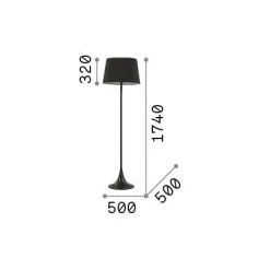 Ideal-Lux - Lampada da terra LONDON PT1 , 50 x 50 x h174 cm,<Dmora Shop