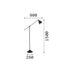 Ideal-Lux - Lampada da terra NEWTON PT1 , 90 x 90 x h150 cm,<Dmora Cheap