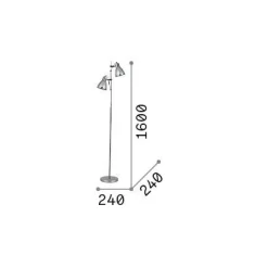 Ideal-Lux - Lampada da terra ELVIS PT2 , 24 x 24 x h160 cm,<Dmora Outlet
