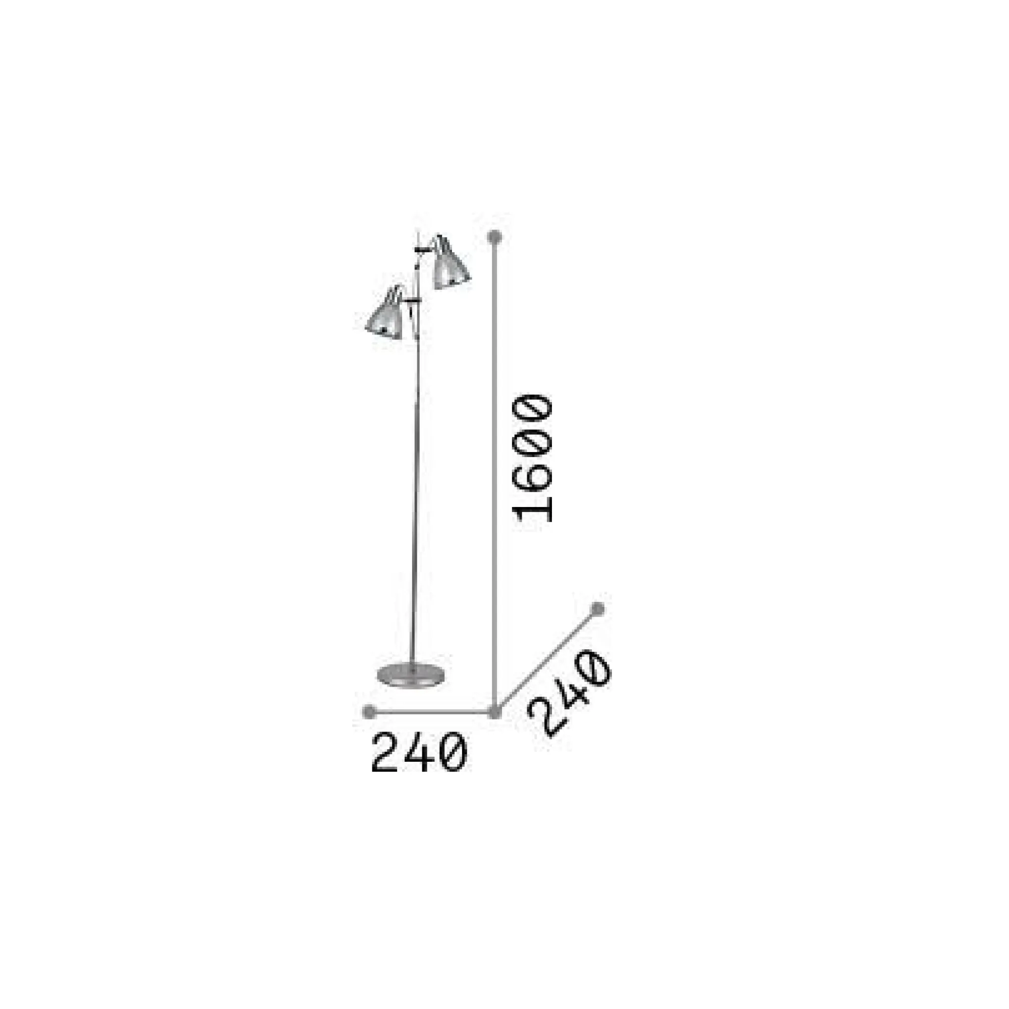 Ideal-Lux - Lampada da terra ELVIS PT2 , 24 x 24 x h160 cm,<Dmora Outlet