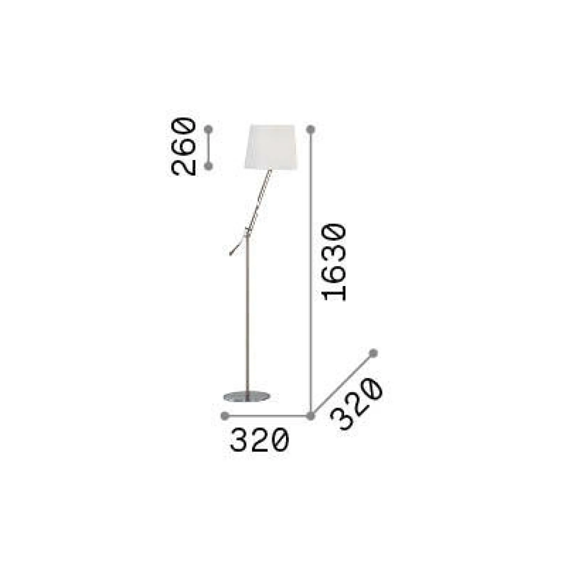Ideal-Lux - Lampada da terra REGOL PT1, 32 x 32 x h163 cm,<Dmora Fashion