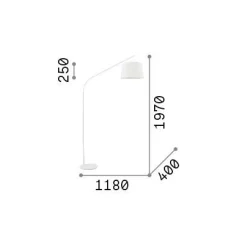 Ideal-Lux - Lampada da terra DADDY PT1 , 118 x 40 x h197 cm,<Dmora Discount