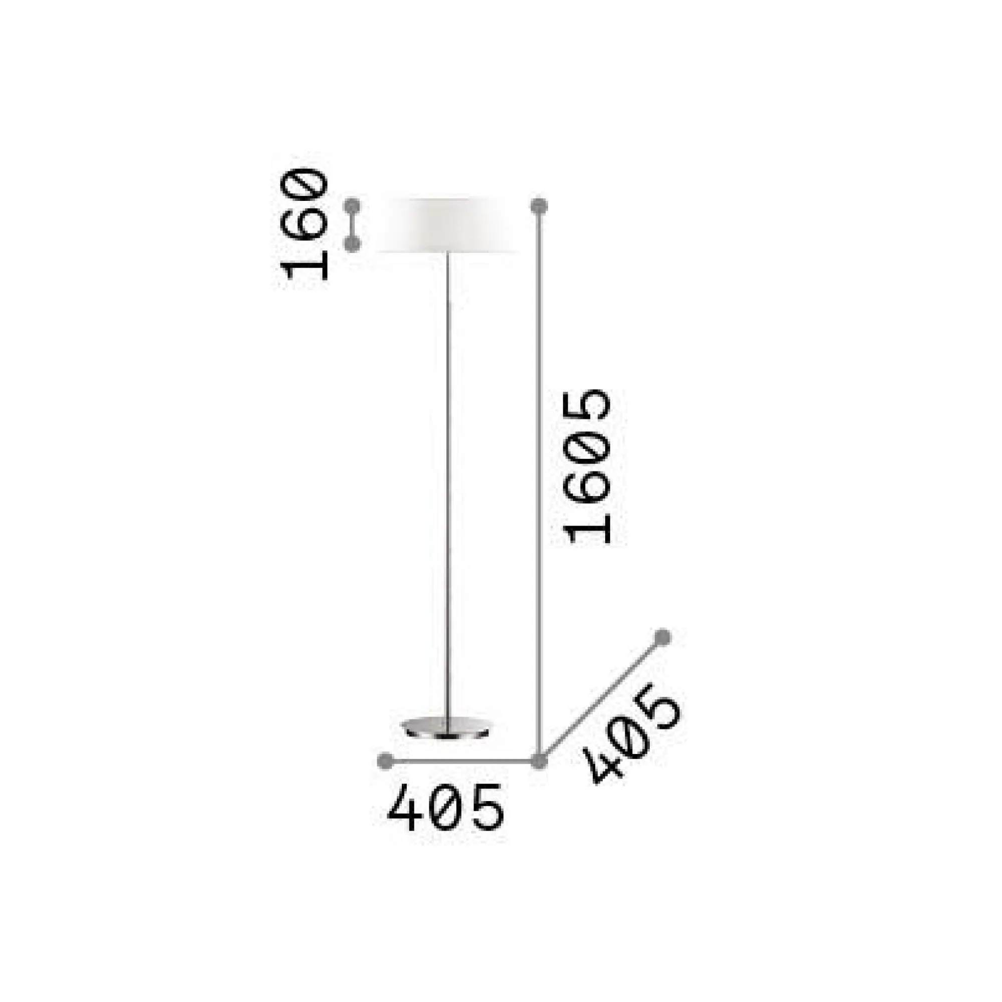 Ideal-Lux - Lampada da terra HILTON PT2, 41 x 41 x h161 cm,<Dmora Clearance