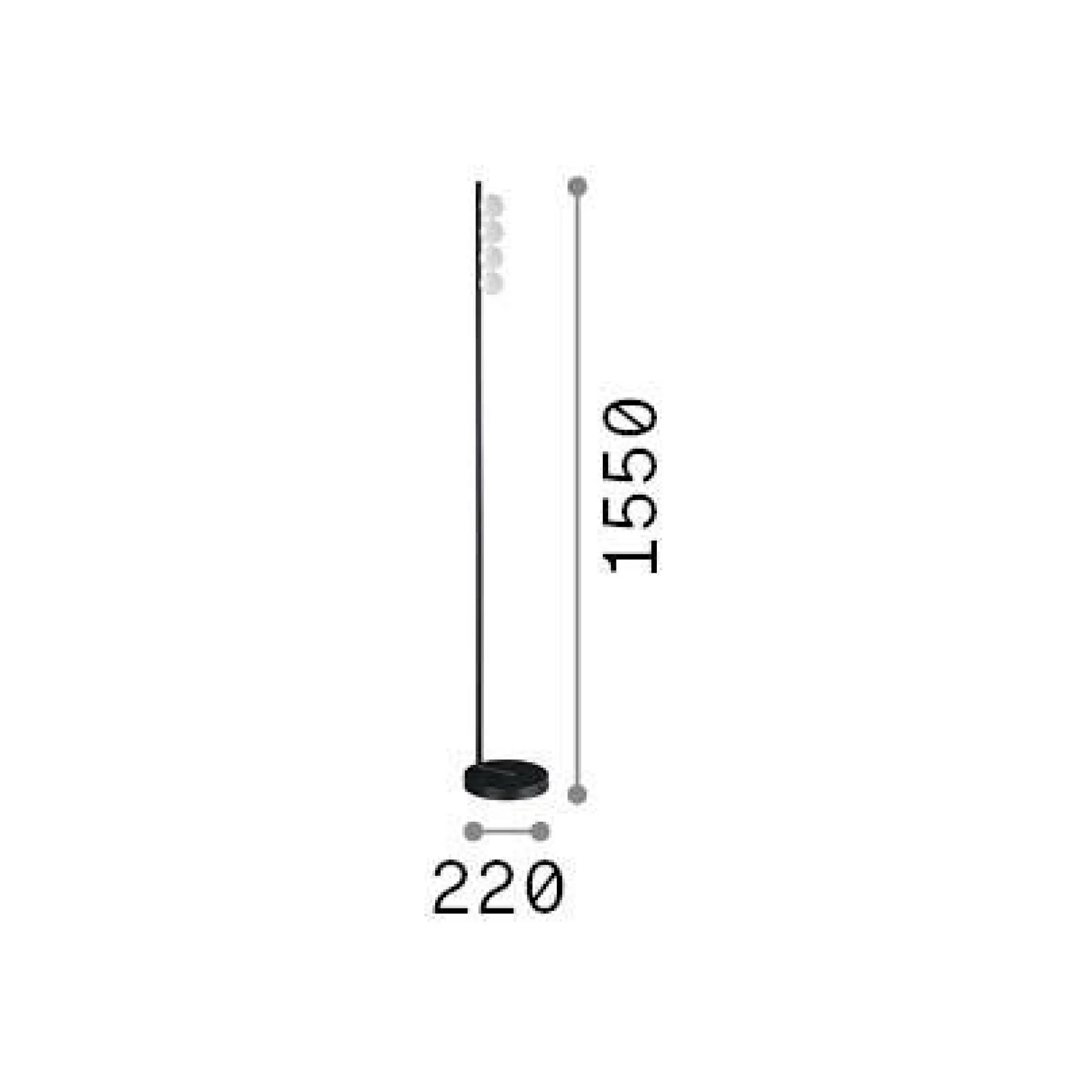 Ideal-Lux - Lampada da terra PING PONG PT4 , 22 x 22 x h155 cm,<Dmora Online