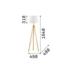 Ideal-Lux - Lampada da terra YORK PT1 , 48 x 48 x h164 cm,<Dmora Hot