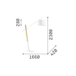 Ideal-Lux - Lampada da terra EMINENT PT1 , 166 x 42 x h230 cm,<Dmora Shop