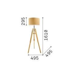 Ideal-Lux - Lampada da terra KLIMT PT1, 50 x 50 x h161 cm,<Dmora Cheap