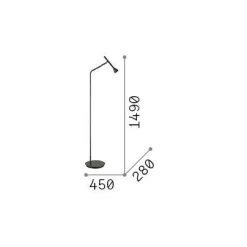 Ideal-Lux - Lampada da terra DIESIS PT NICKEL, 28 x 45 x h151 cm,<Dmora Store