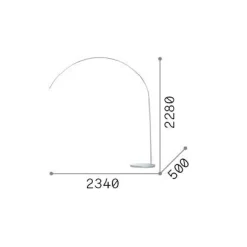 Ideal-Lux - Lampada da terra DORSALE MPT1 , 50 x 234 x h228 cm,<Dmora Fashion