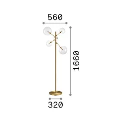 Ideal-Lux - Lampada da terra EQUINOXE PT4 , 56 x 56 x h166 cm,<Dmora Discount