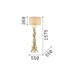Ideal-Lux - Lampada da terra DRIFTWOOD PT1, 55 x 55 x h158 cm,<Dmora Clearance