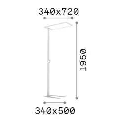 Ideal-Lux - Lampada da terra COMFORT PT 4000K , 34 x 72 x h195 cm,<Dmora Fashion