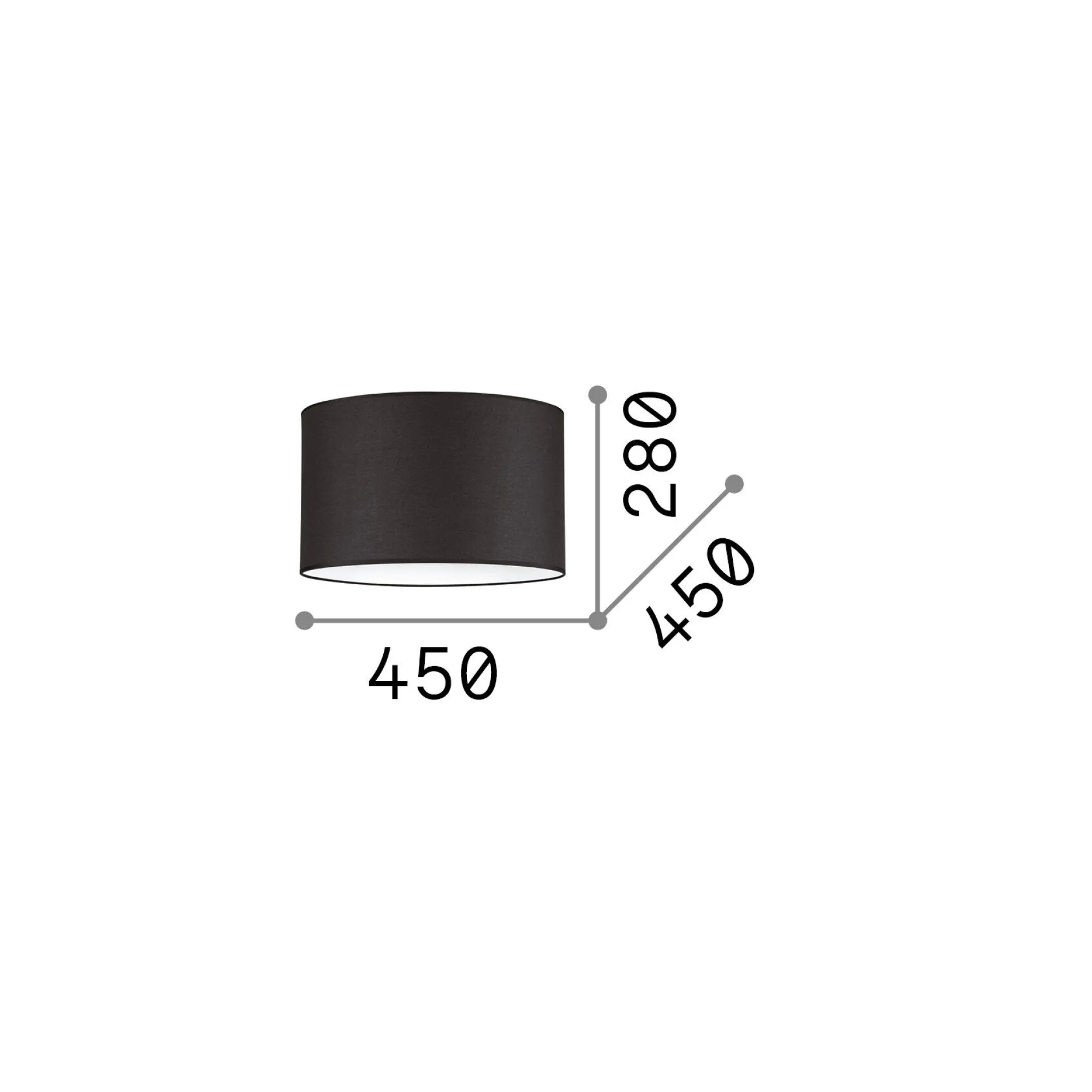 Ideal-Lux - Lampada da terra SET UP PARALUME CILINDRO D45 , 45 x 45 x h28 cm,<Dmora Store