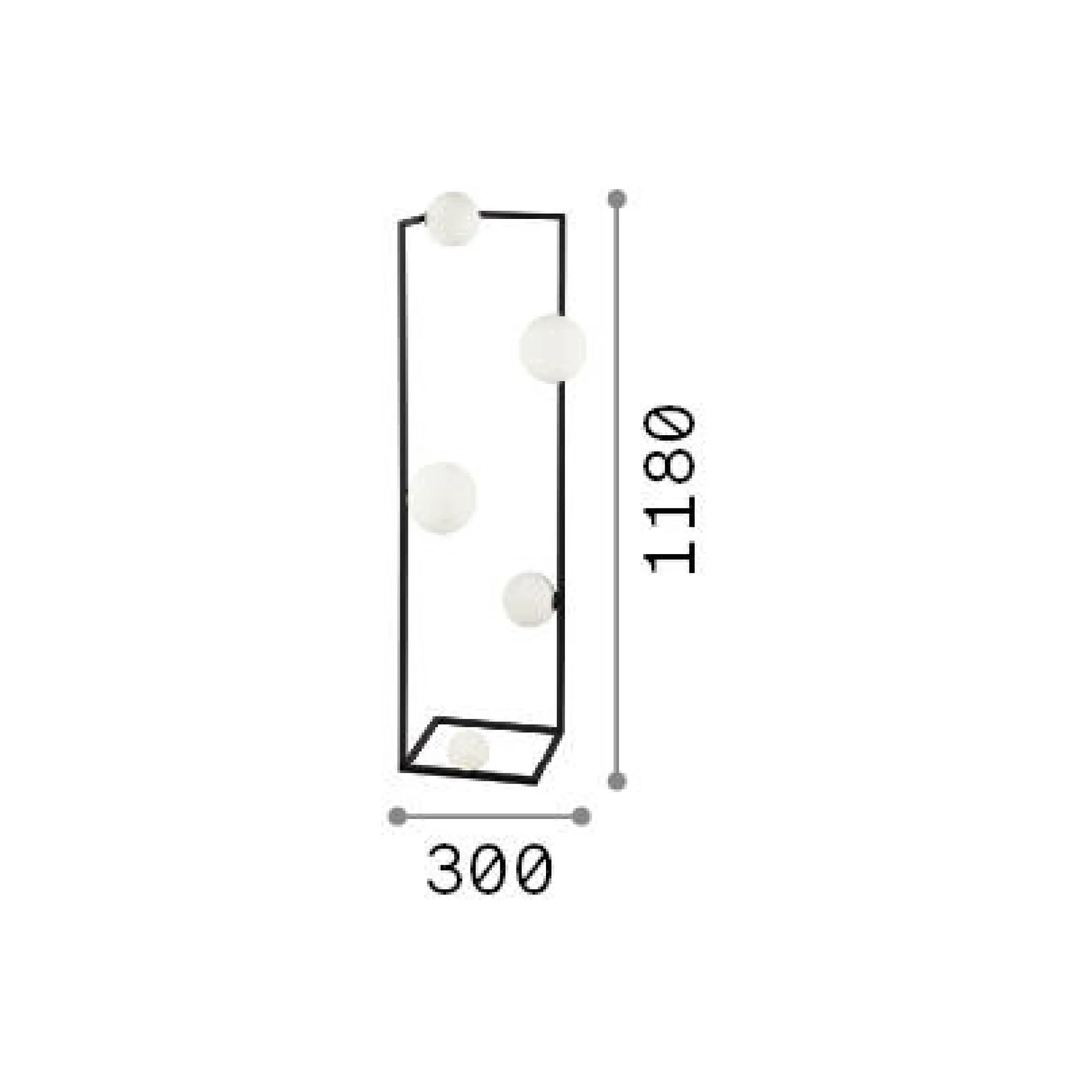 Ideal-Lux - Lampada da terra ANGOLO PT5 , 30 x 30 x h118 cm,<Dmora Hot