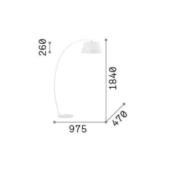 Ideal-Lux - Lampada da terra PAGODA PT1 , 98 x 47 x h184 cm,<Dmora Hot