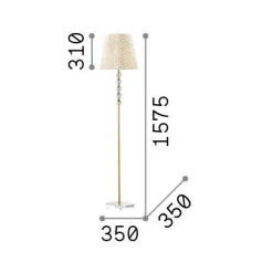 Ideal-Lux - Lampada da terra QUEEN PT1, 35 x 35 x h158 cm,<Dmora Fashion