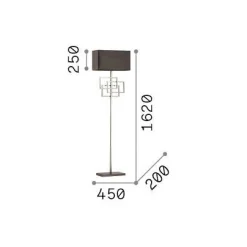 Ideal-Lux - Lampada da terra LUXURY PT1, 45 x 20 x h162 cm,<Dmora Shop