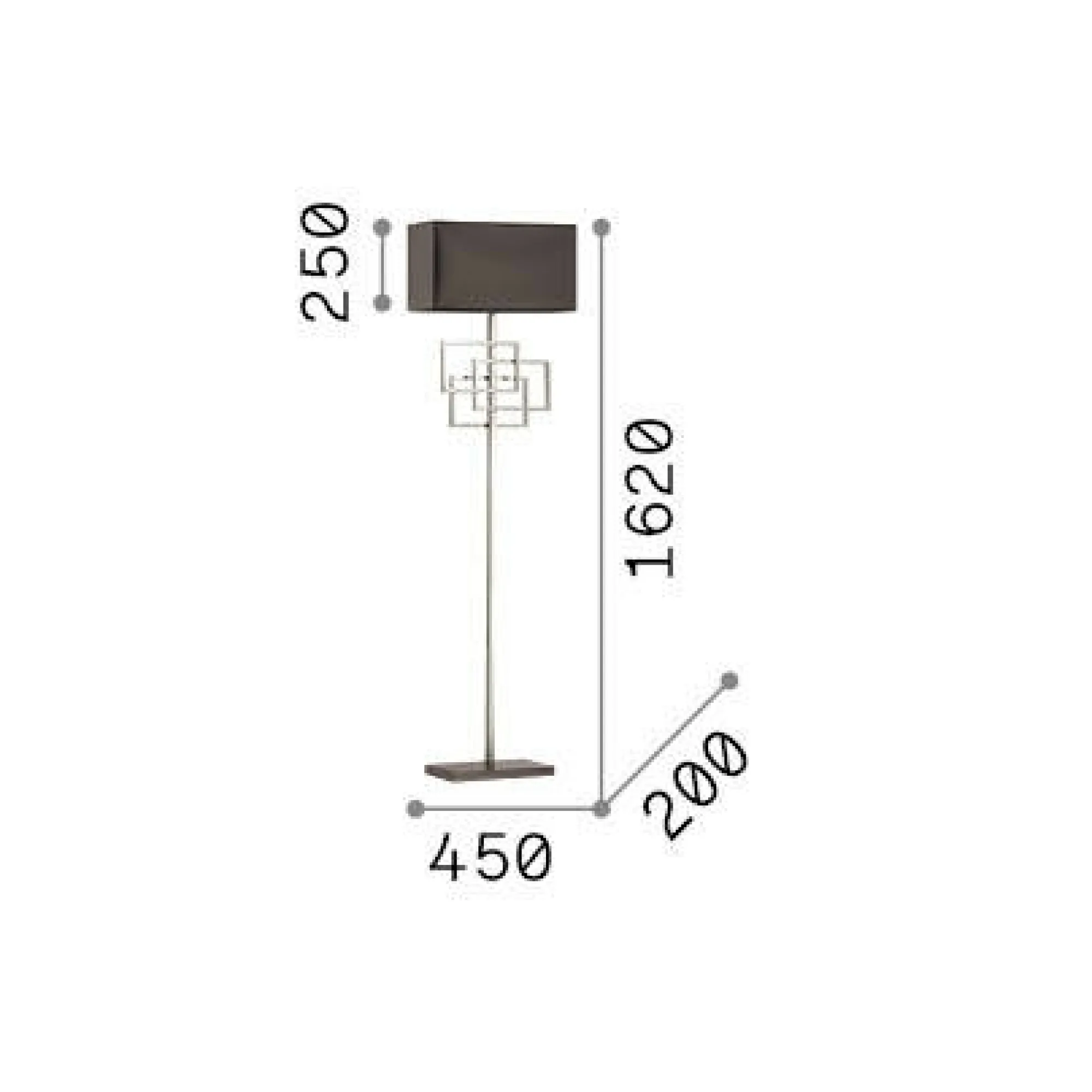 Ideal-Lux - Lampada da terra LUXURY PT1, 45 x 20 x h162 cm,<Dmora Shop