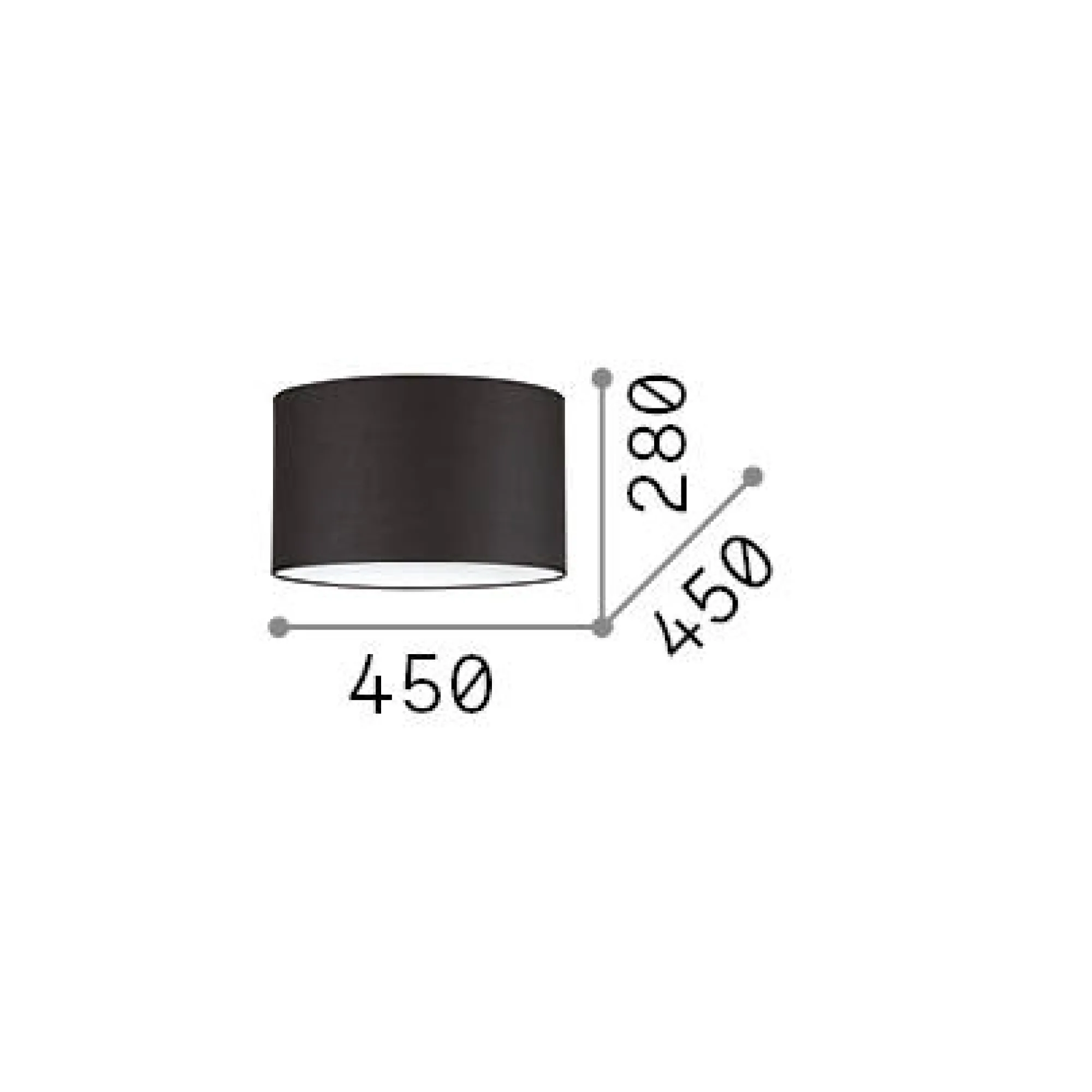 Ideal-Lux - Lampada da terra SET UP PARALUME CILINDRO D45 , 45 x 45 x h28 cm,<Dmora New