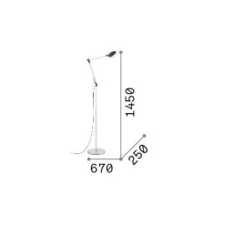 Ideal-Lux - Lampada da terra FUTURA PT , 67 x 25 x h145 cm,<Dmora Sale