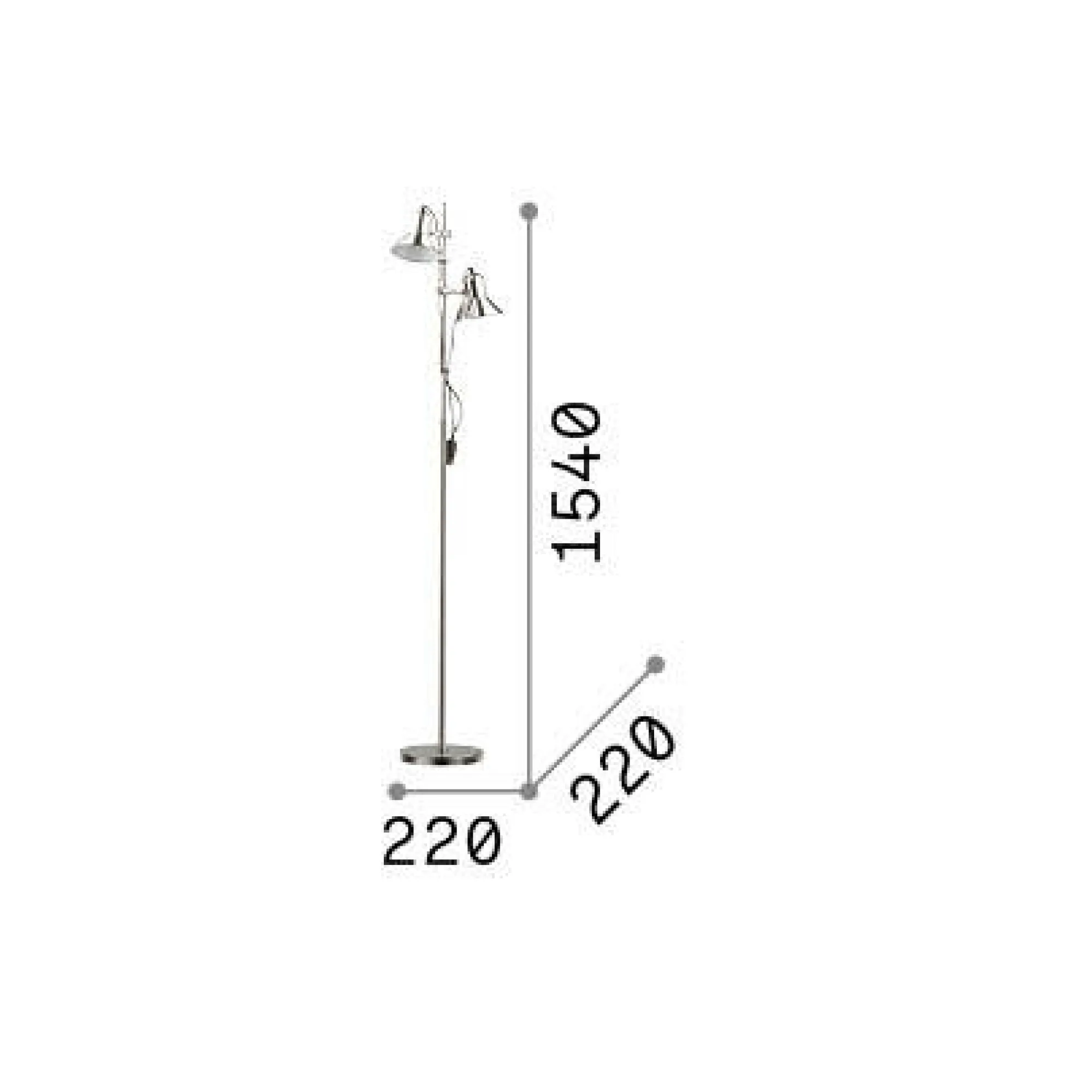 Ideal-Lux - Lampada da terra POLLY PT2 , 22 x 22 x h154 cm,<Dmora Best