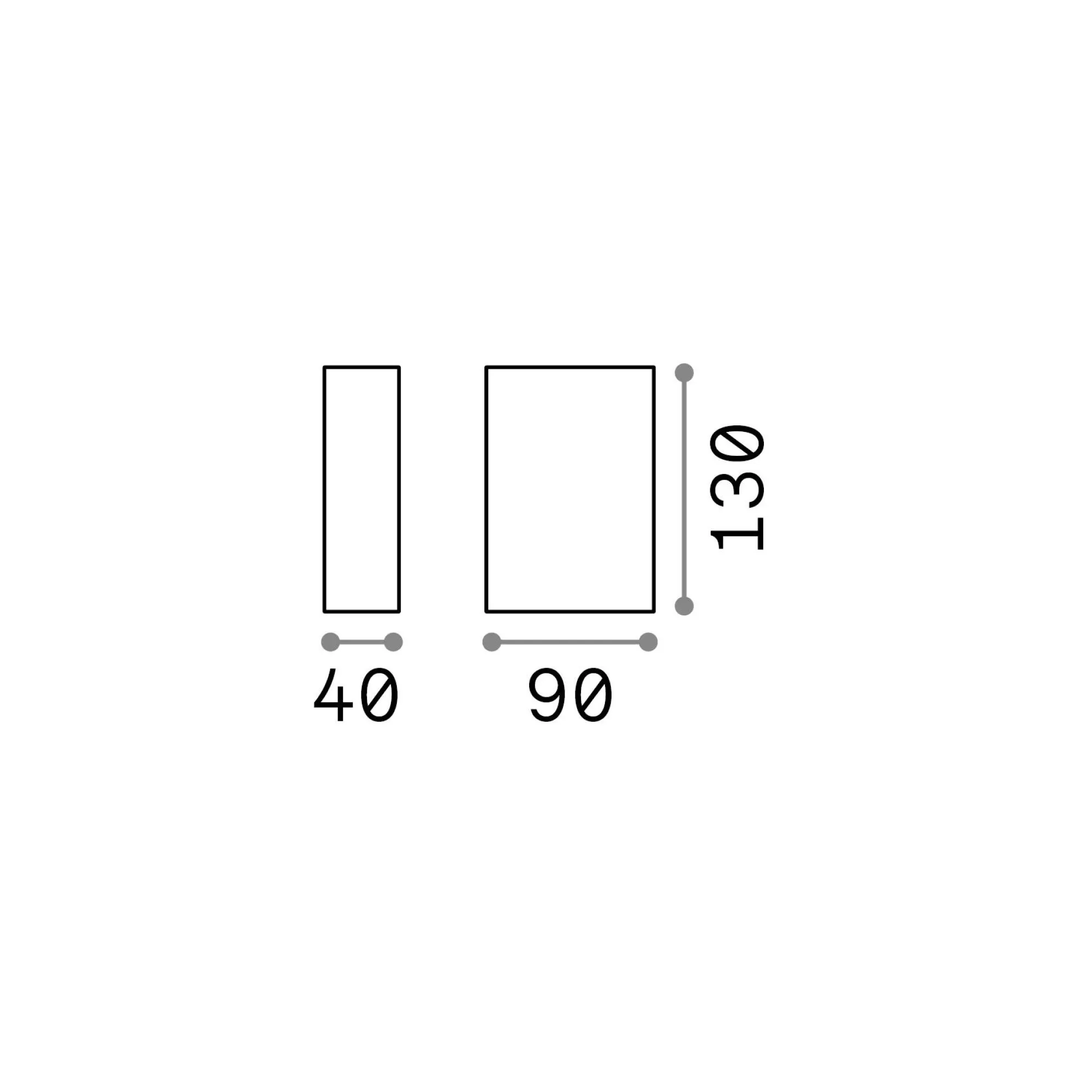 Ideal-Lux - Lampada outdoor TETRIS-2 AP2 , 4 x 13 x h9 cm,<Dmora Discount
