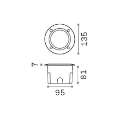 Ideal-Lux - Lampada outdoor AVENUE FI ROUND , Made in Italy, 14 x 14 x h8 cm,<Dmora Clearance