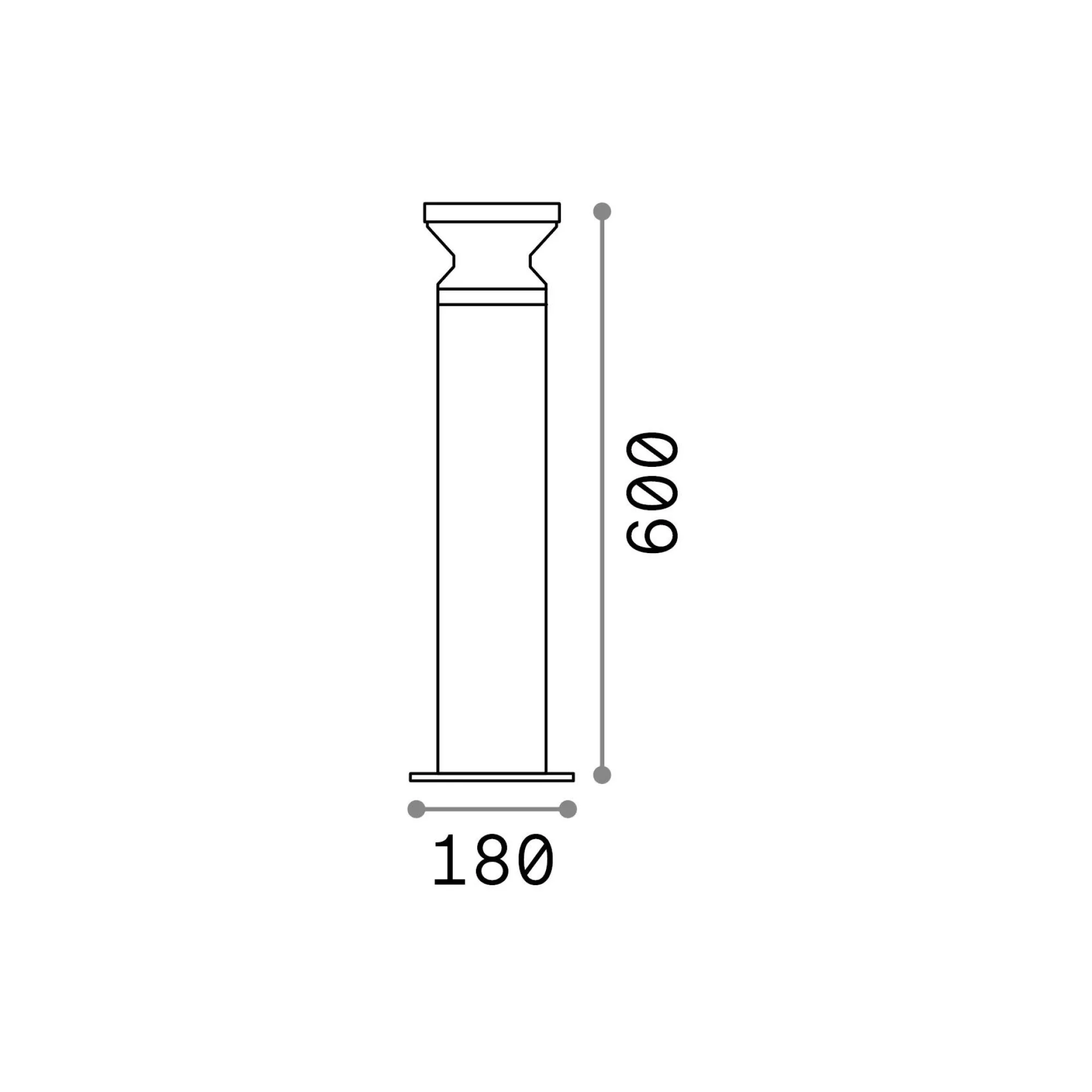 Ideal-Lux - Lampada outdoor TORRE PT1 H60 , 18 x 18 x h60 cm,<Dmora Hot