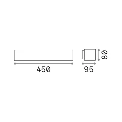 Ideal-Lux - Lampada outdoor ANDROMEDA AP2 , 45 x 8 x h10 cm,<Dmora Flash Sale
