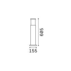Ideal-Lux - Lampada outdoor TRONCO PT1 H60 , 16 x 16 x h61 cm,<Dmora Fashion