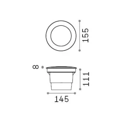 Ideal-Lux - Lampada outdoor GRAVITY PT ROUND BIG, Made in Italy, 16 x 16 x h11 cm,<Dmora Store